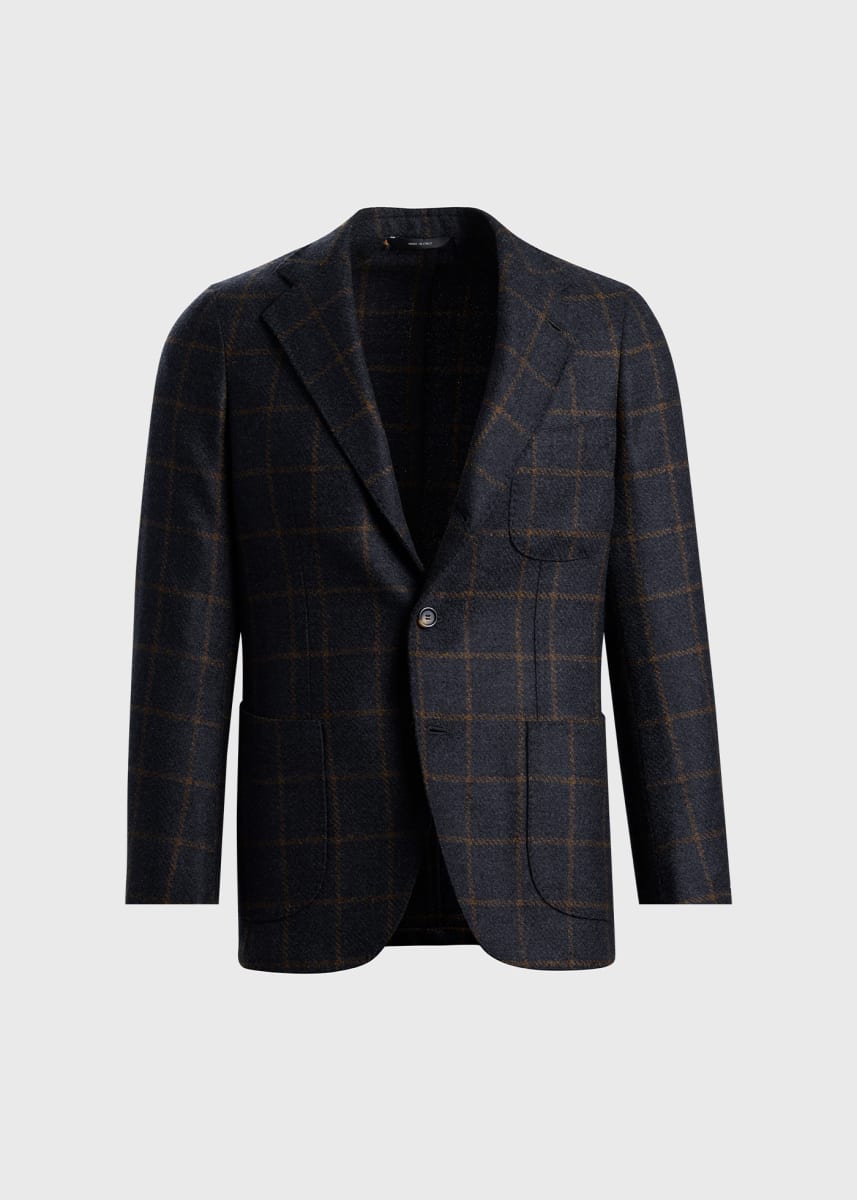 Phineas Cole Tweed Windowpane Jacket - Grey