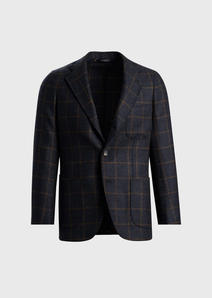 Phineas Cole Tweed Windowpane Jacket - Grey
