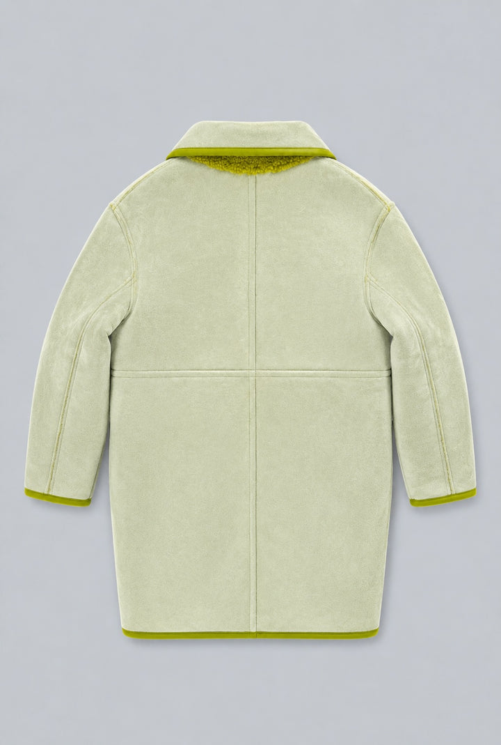 Reversible Faux Shearling Coat - Chartreuse