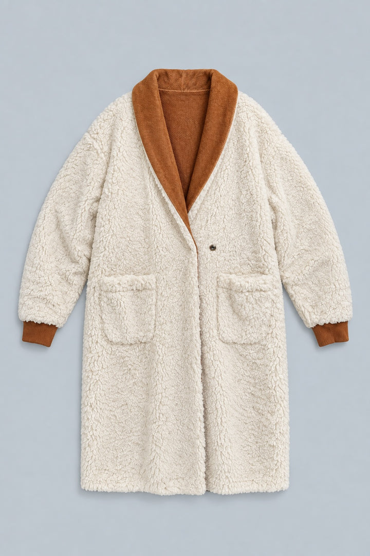 Reversible Teddy Coat - Camel