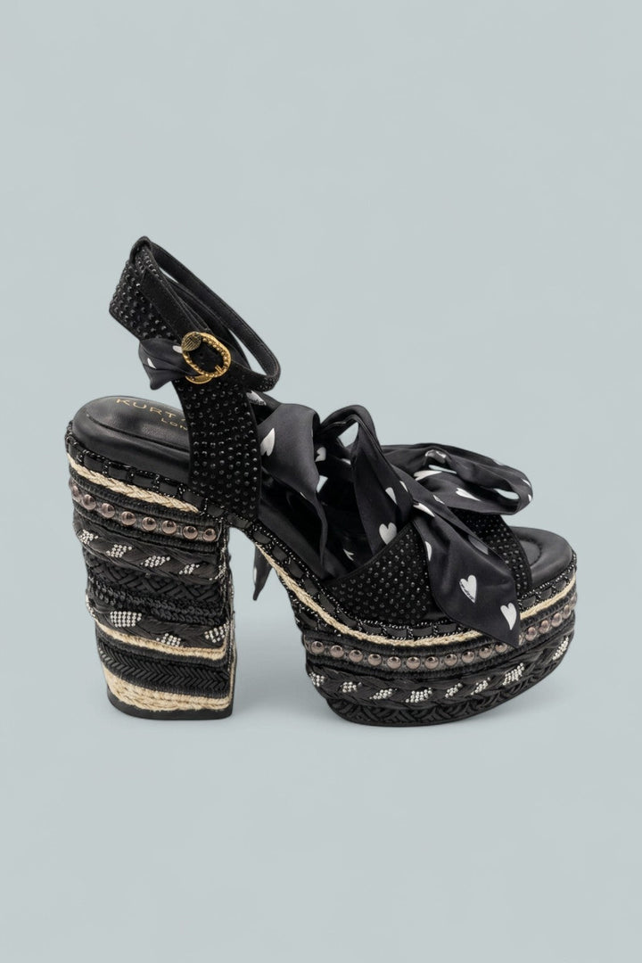 London Chelsea Scarf Platform Sandals - Charcoal