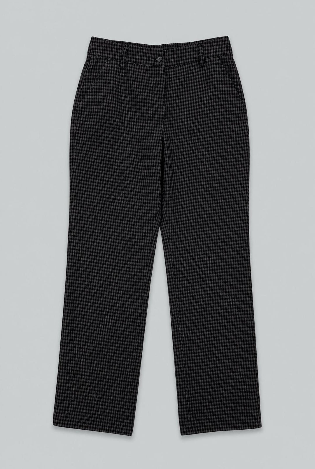 Plaid Cropped Trousers - Gray/Black