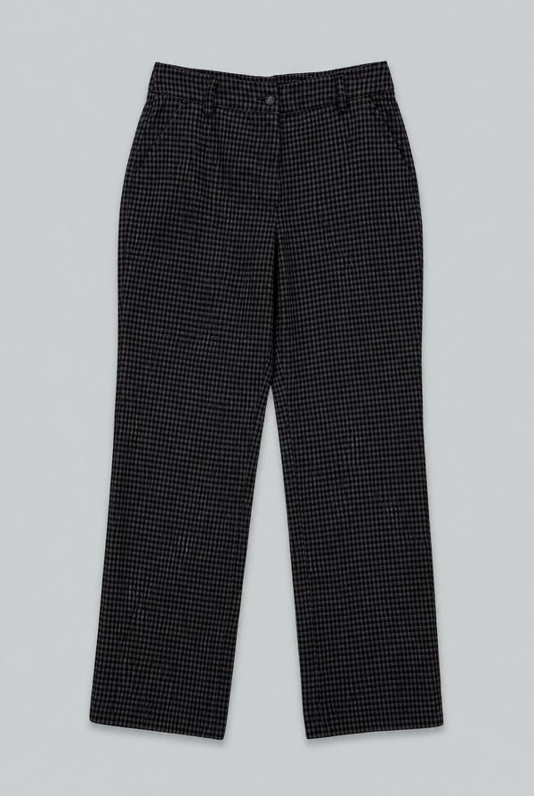 Plaid Cropped Trousers - Gray/Black