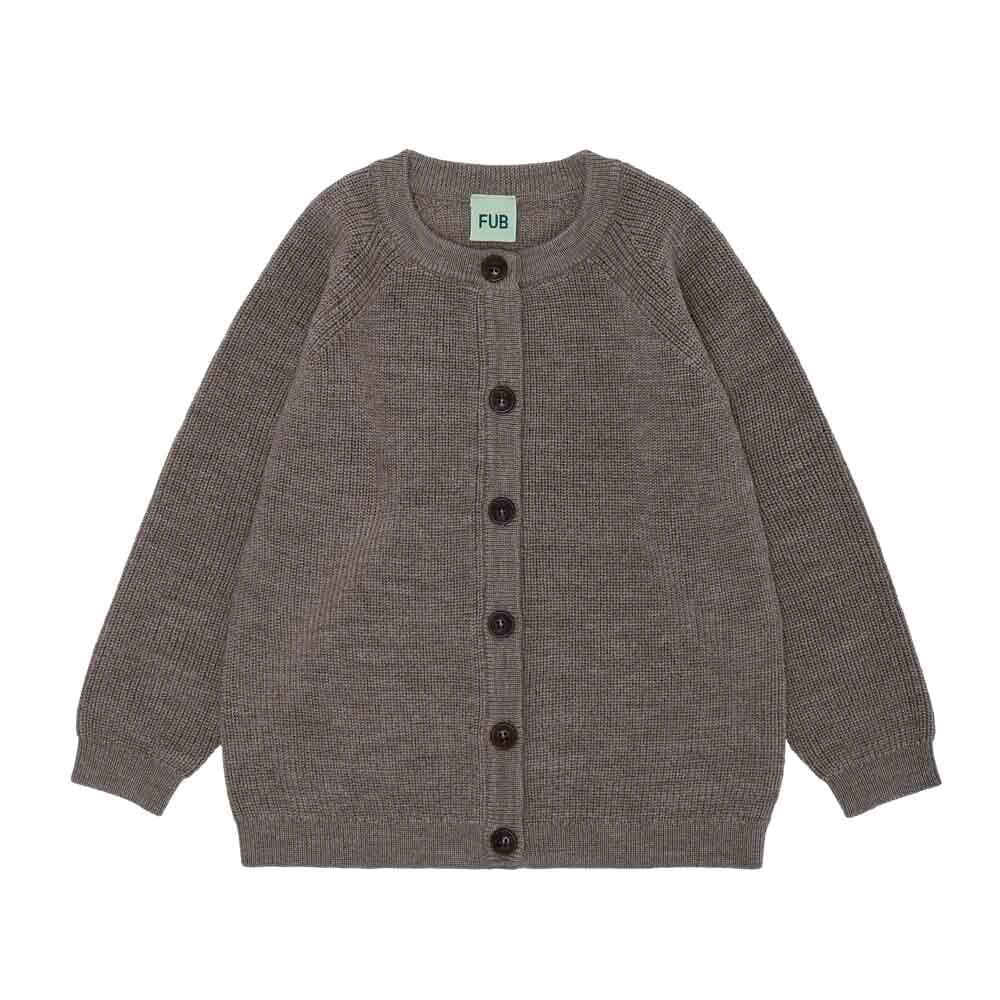 Rib Cardigan - Beige Melange Cardigans FUB 