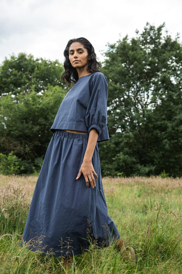 Goldie Organic Cotton Skirt - Midnight