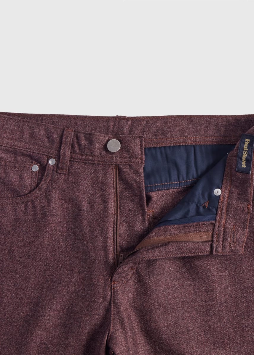Flannel Five Pocket Pant - Plum