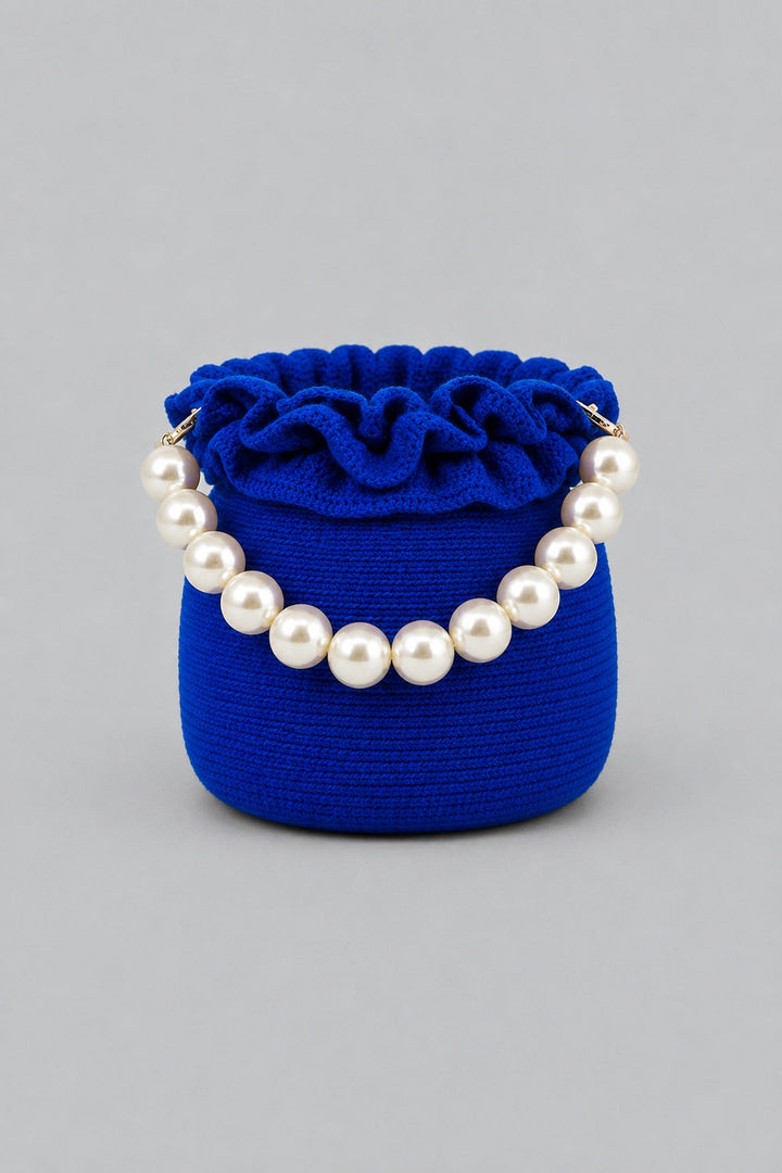 Coqueta Iraca Basket Bucket Bag - Royal