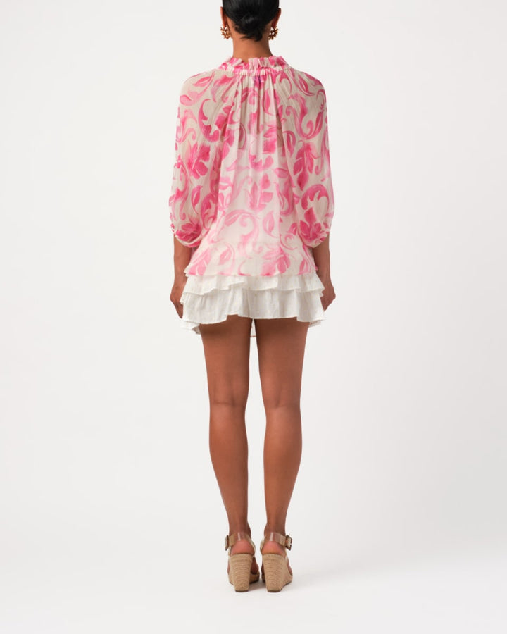 Harper Top - Bright Floral Fuchsia