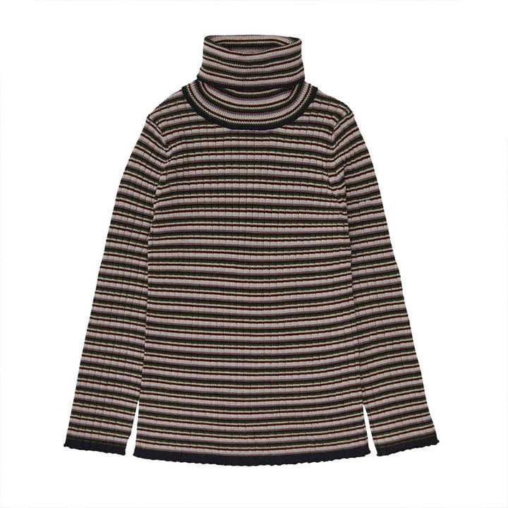 Rollneck Sweater - Multi Stripe