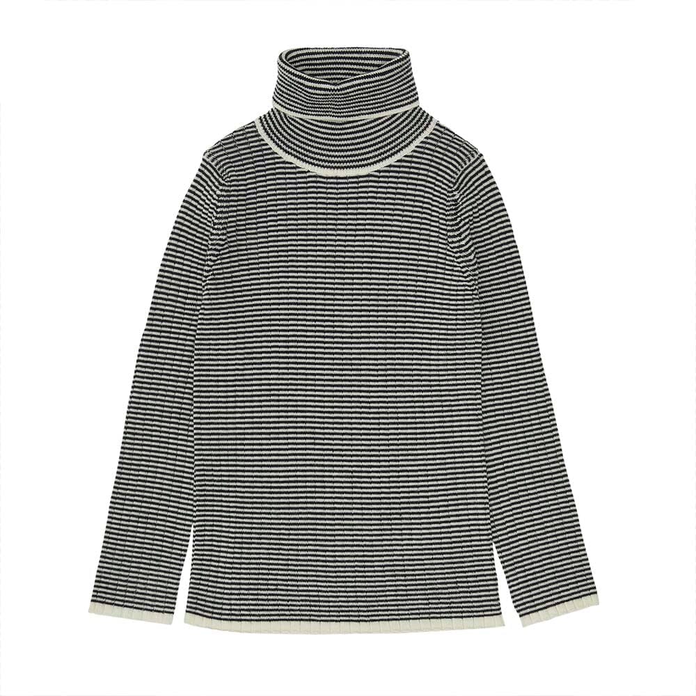 Rollneck Sweater - Ecru/Dark Navy Sweaters FUB 