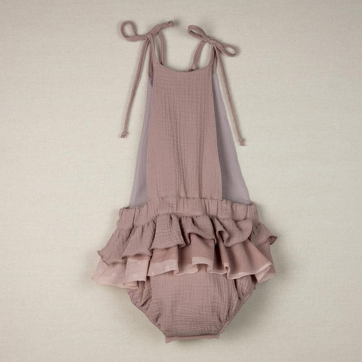 Romper Suit With Frill - Pink One Pieces Popelin 