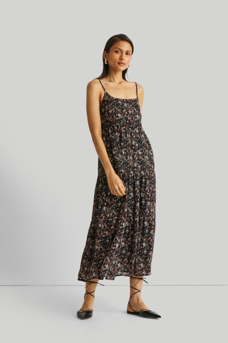 Strappy Tiered Maxi Dress - Wildflower Waltz