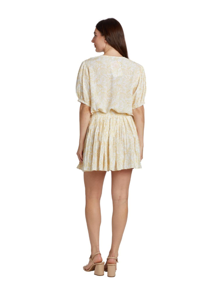 Kayla Pleated Short-Sleeve Top - Butter Florals