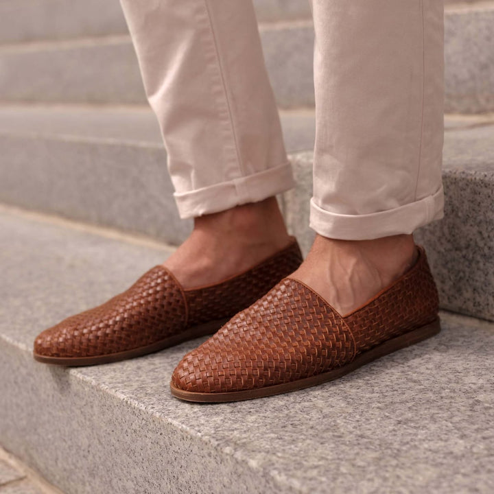 Alejandro Woven Slip On - Brandy