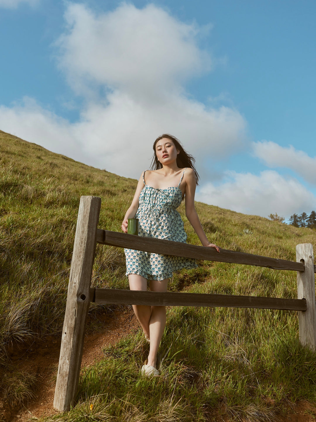 Andi Mini Nightgown - Ivory & Blue Bell