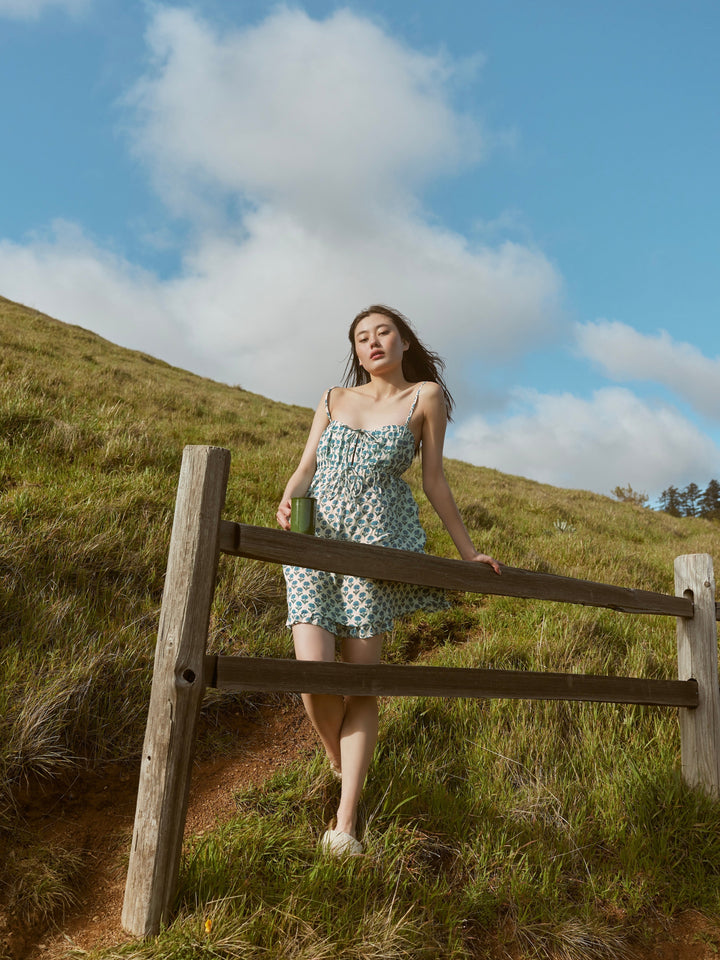 Andi Mini Nightgown - Ivory & Blue Bell