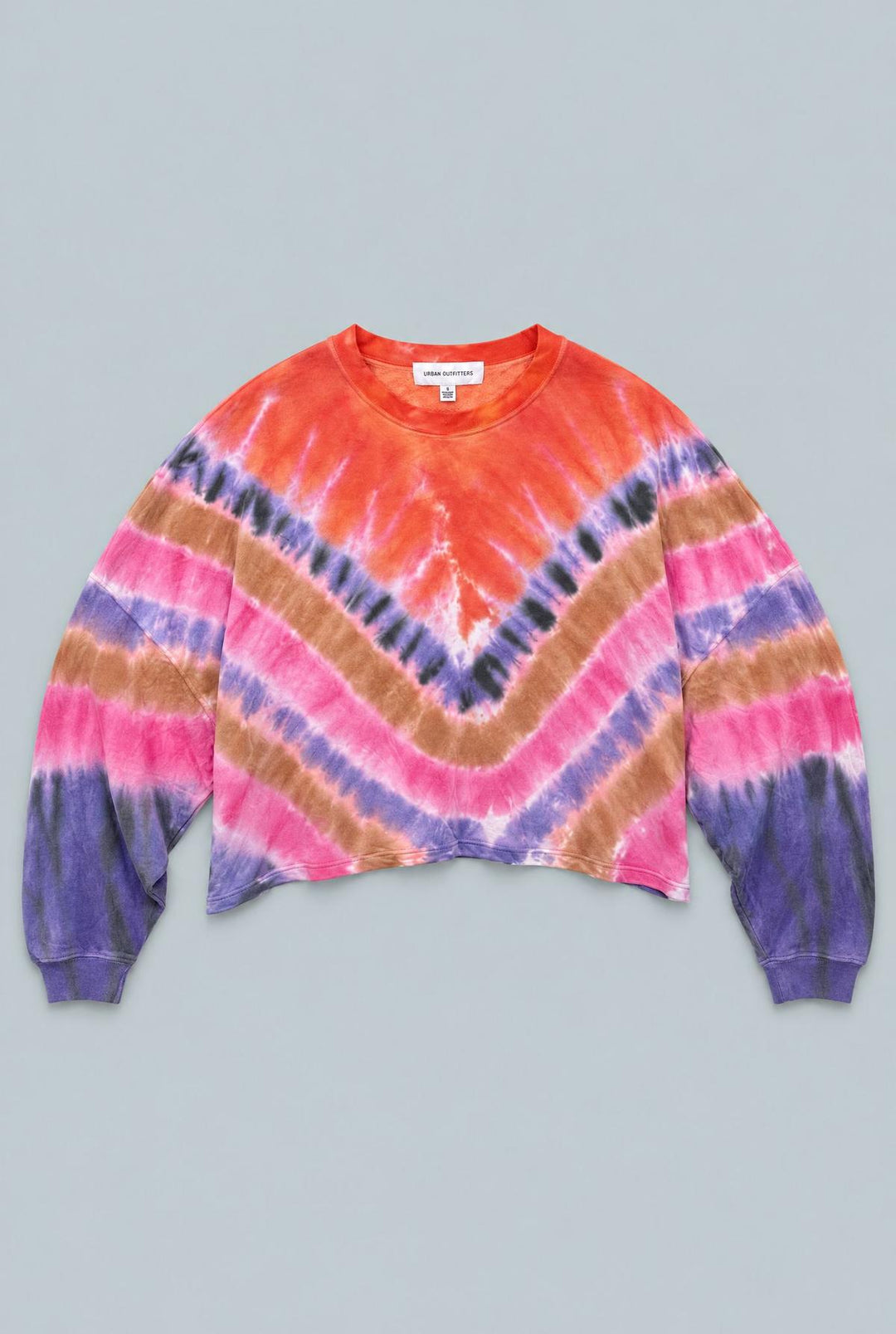 Clementine Long Sleeve Cropped Tee - Pink Tie Dye