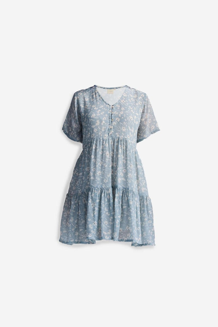 Floral Short Tiered Dress - Floral Poetry