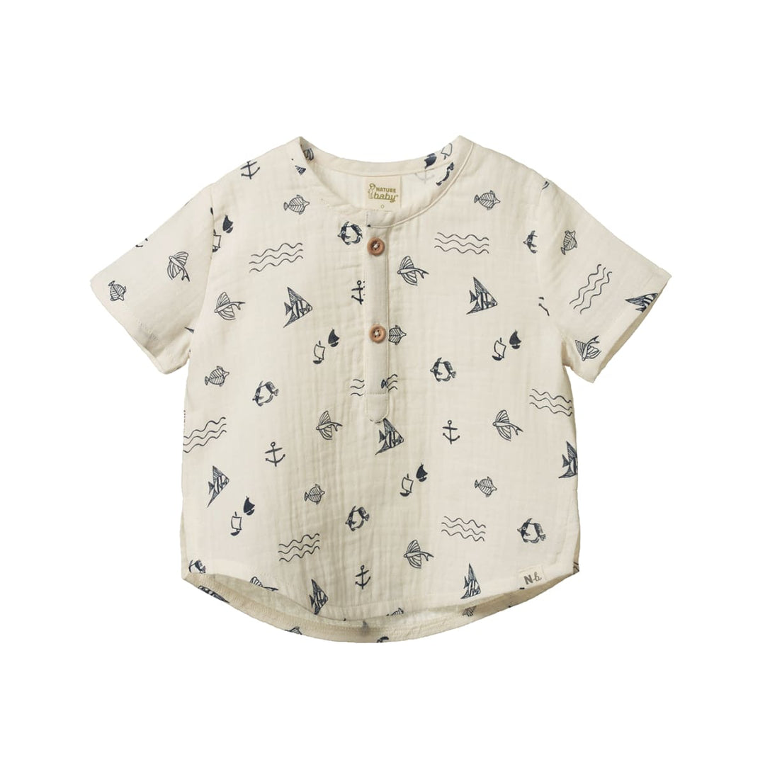 Short Sleeve Caravan Shirt - Atlantic Natural Print