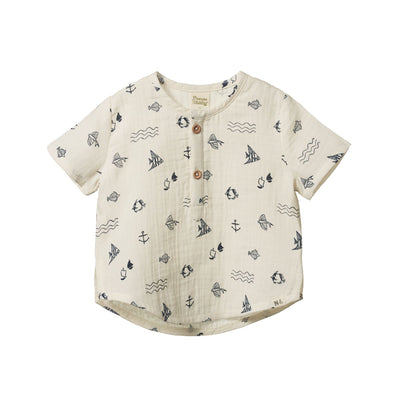 Short Sleeve Caravan Shirt - Atlantic Natural Print