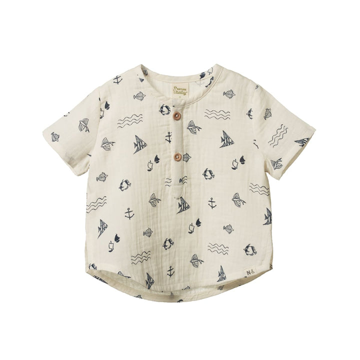 Short Sleeve Caravan Shirt - Atlantic Natural Print