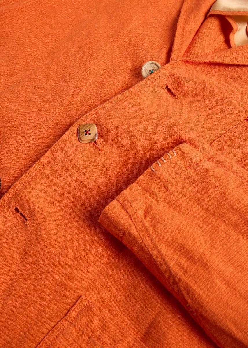 Washed Linen Jacket - Orange
