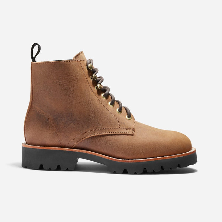 Go-To Lace Lug Boot - Tobacco