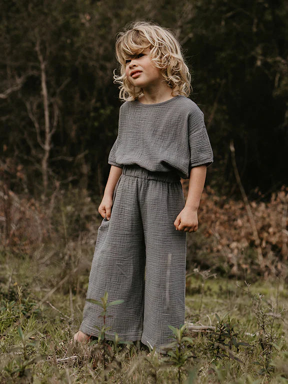 The Muslin Culotte - Lead gray