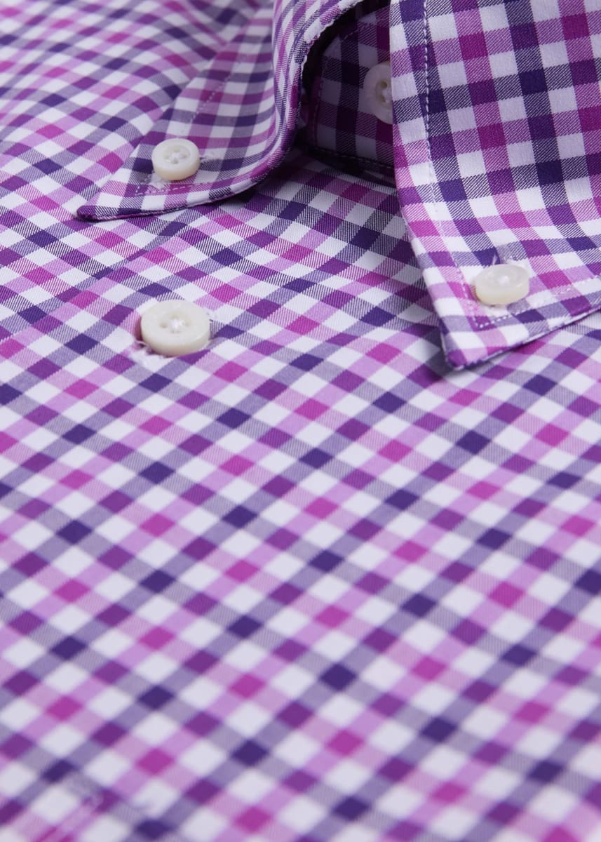 Cotton Check Sport Shirt - Purple