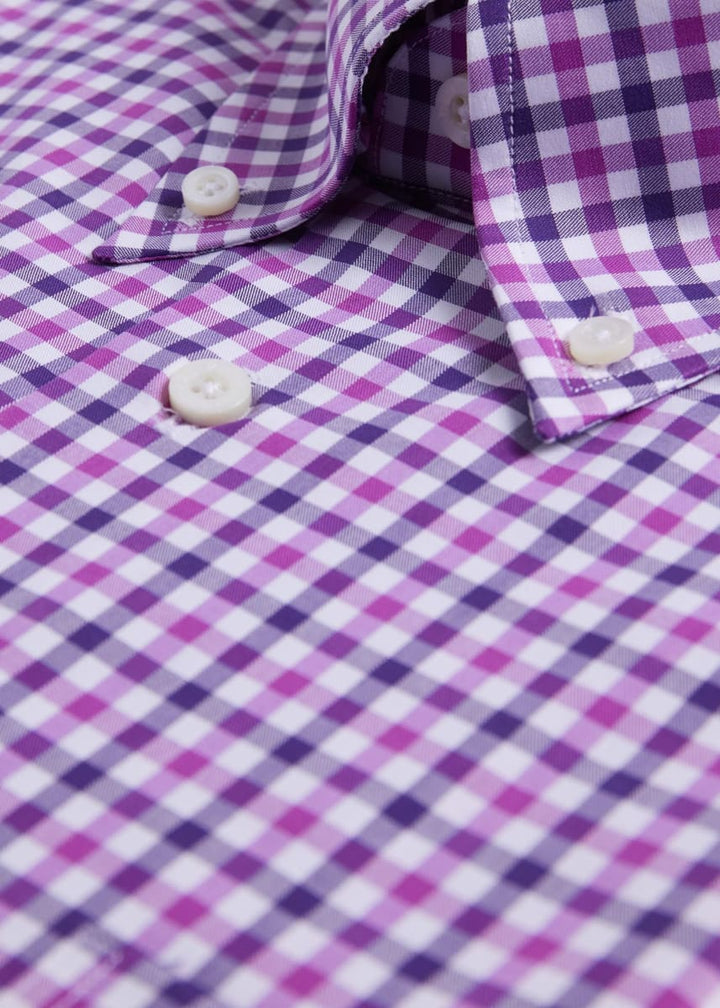 Cotton Check Sport Shirt - Purple