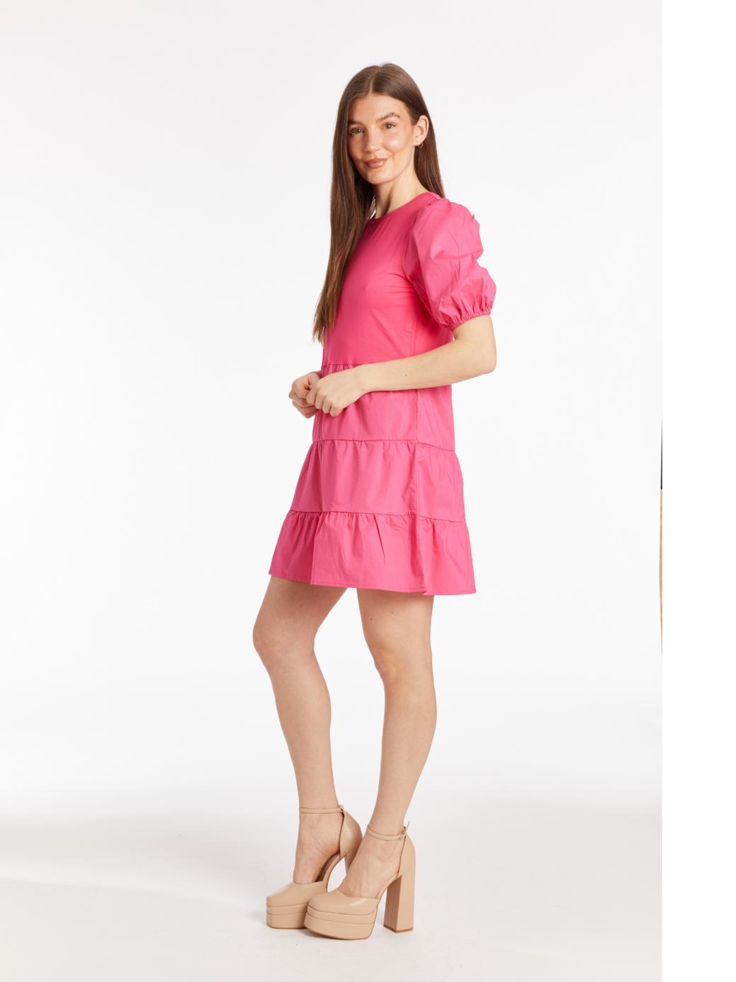 Carlie Dress - Bright Pink