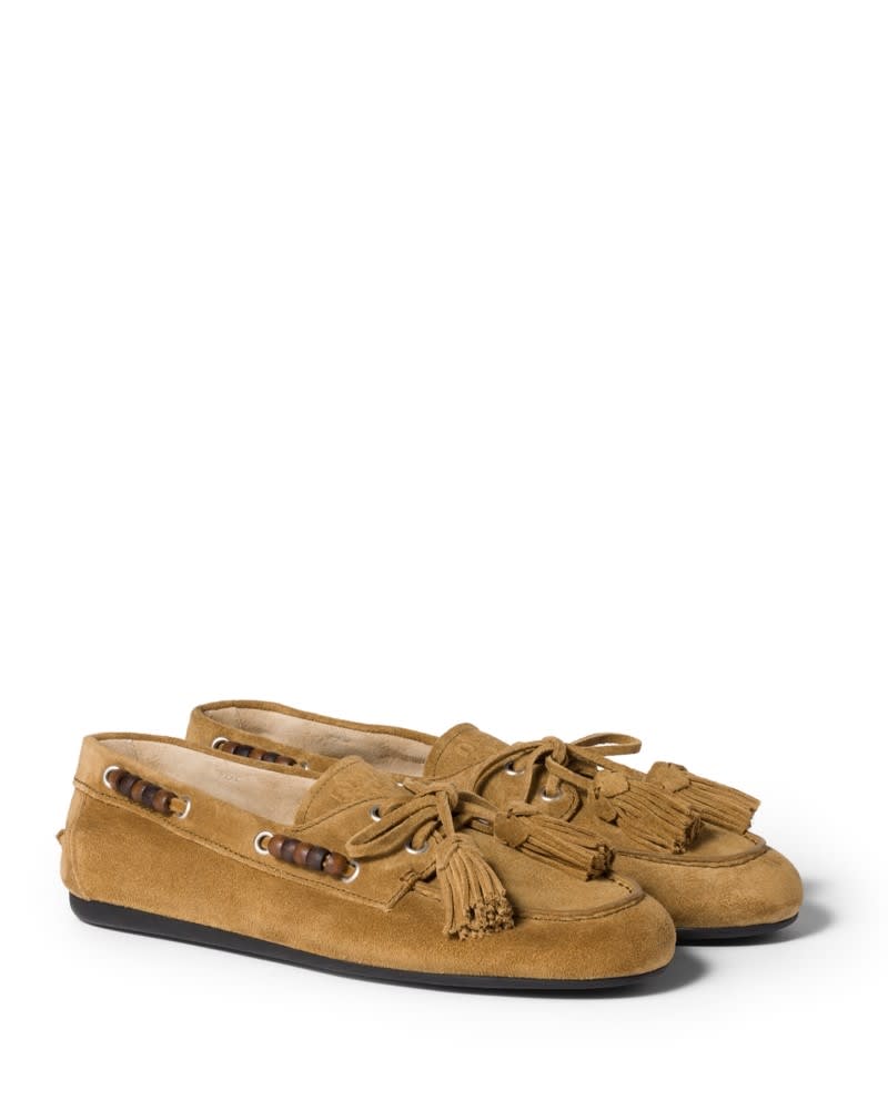 Women's Mocassini Suede Loafer Flats - Oliva