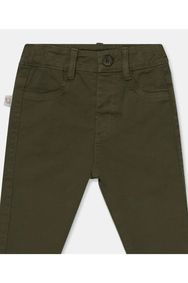Twill Skinny Fit Baby Pants - Khaki