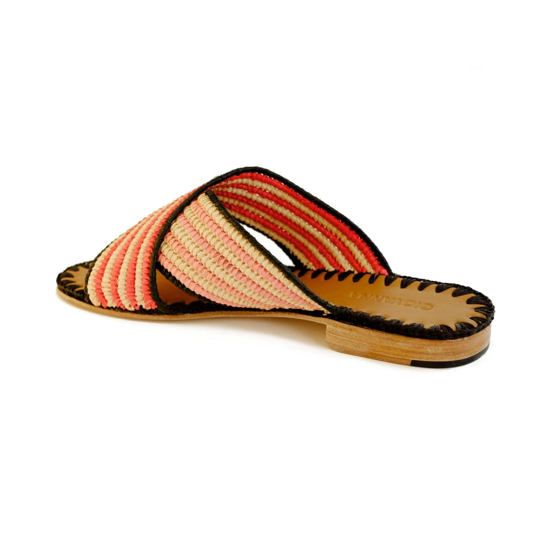 Juno Striped Slide Strawberry