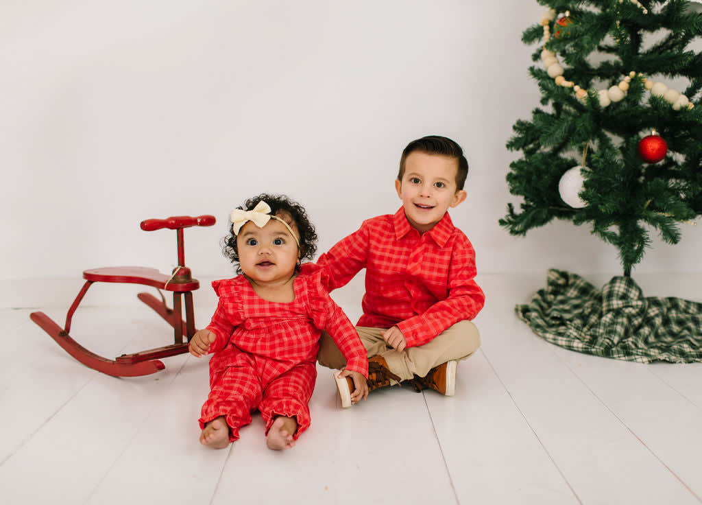 Boys Button Down - Red Picnic Plaid