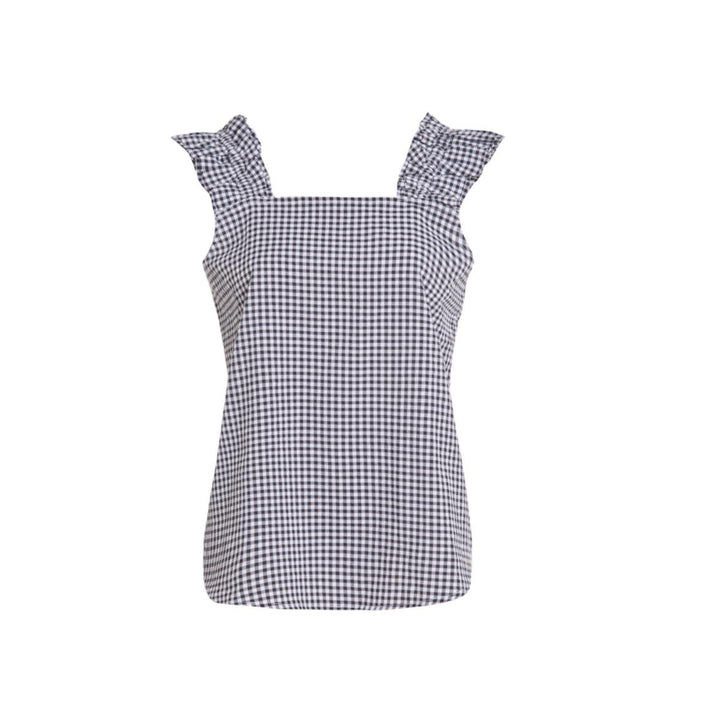 Caroline Ruffle Sleeveless Top - Black