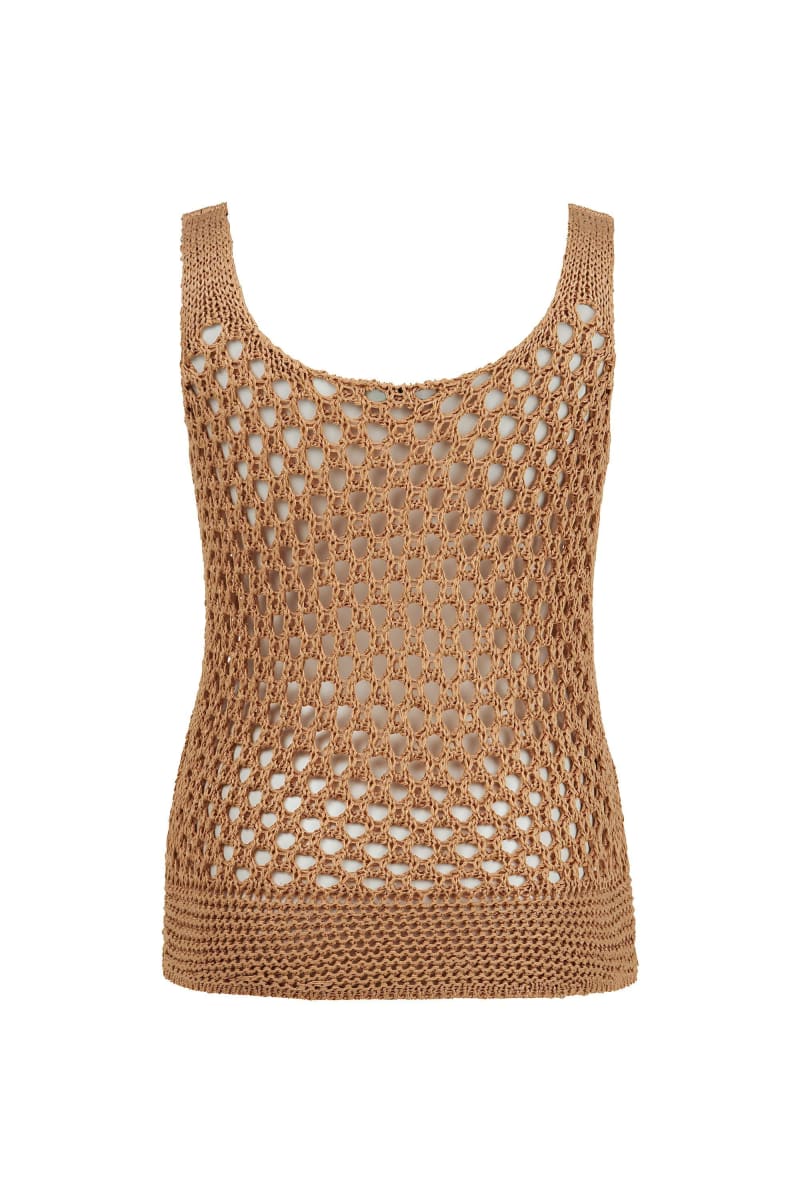 Mesh Knit Top - Beige