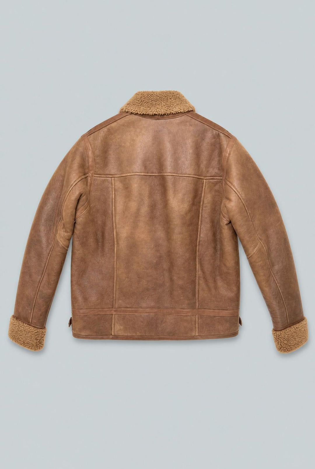 Leather Suede Finish Jacket - Brown