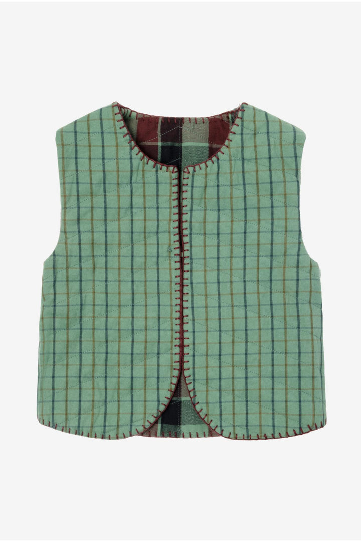 Reversible Baby Vest - Celadon Green