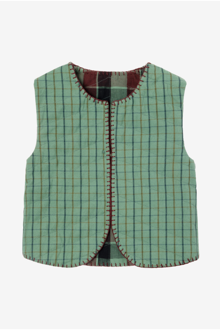 Reversible Baby Vest - Celadon Green