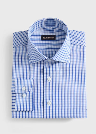 Cotton Plaid Sport Shirt Classic Fit - Blue
