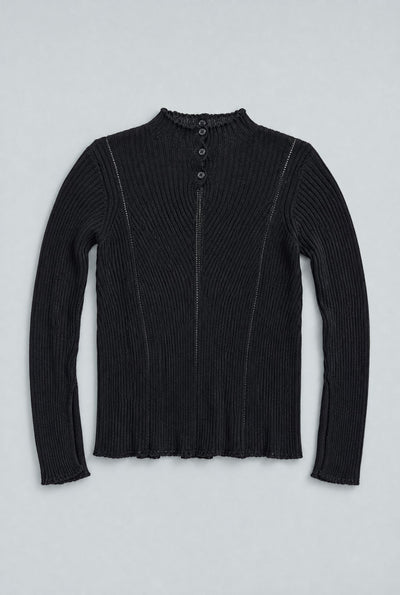 Mock Neck Sweater - Black