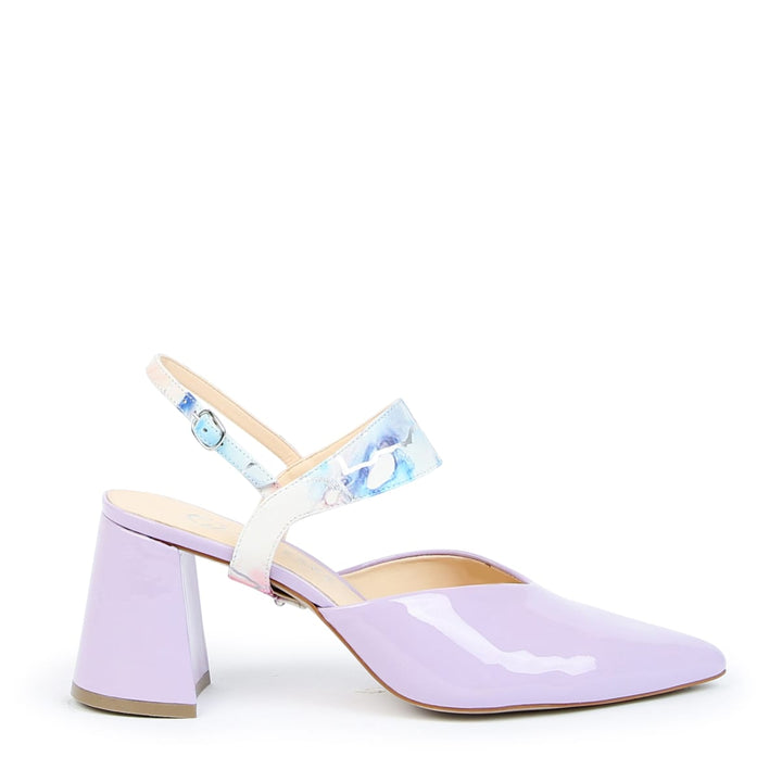 Lilac Gloss V Mule + Marble Elsie - Purple