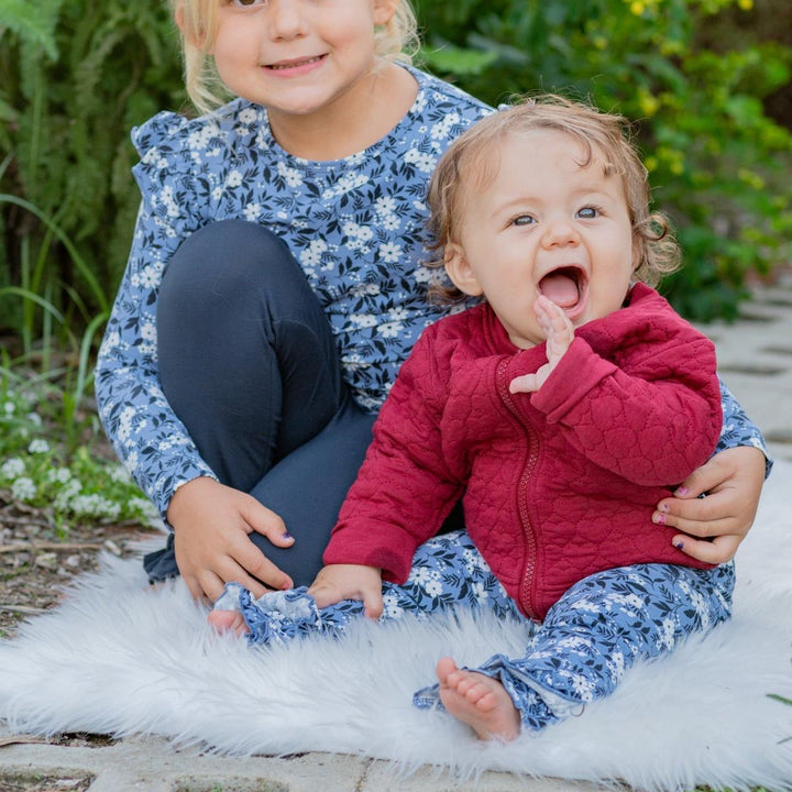 French Terry Hearts Jacket - Rhubarb Red