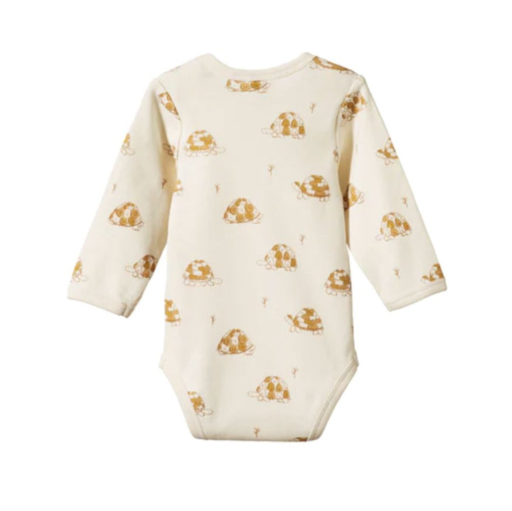 Long Sleeve Bodysuit - Tortoise Print Bodysuits + Onesies Nature Baby 