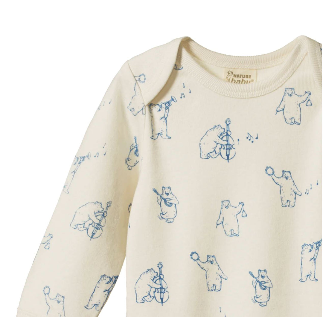 Long Sleeve Bodysuit - Bluegrass Bears Print Bodysuits + Onesies Nature Baby 