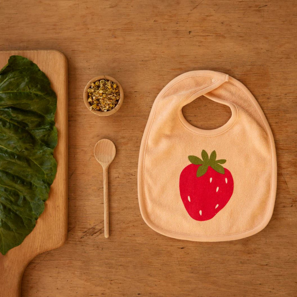 Reversible Bib - Strawberry Fields Accessories Nature Baby 