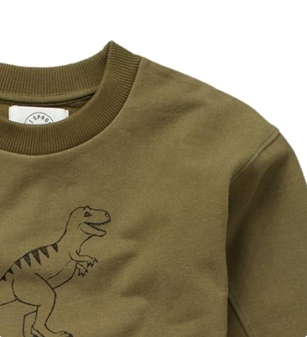 Dino Sweatshirt - Khaki Sweatshirts Sproet & Sprout 