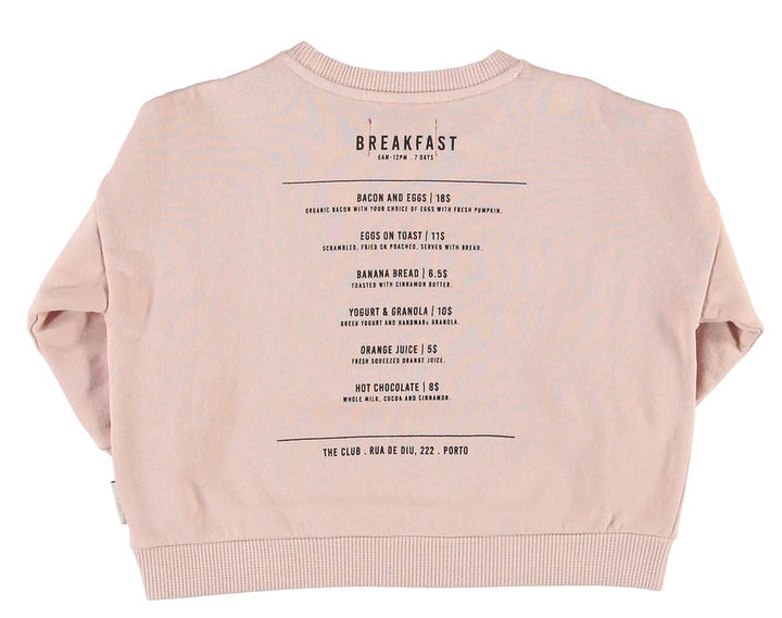 Baby Unisex Sweatshirt - Light Pink w/ Breakfast Print Sweatshirts Piupiuchick 