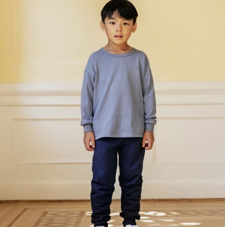 Felix Boxy Long Sleeve - Dusty Blue T-Shirts Petit Vilains 